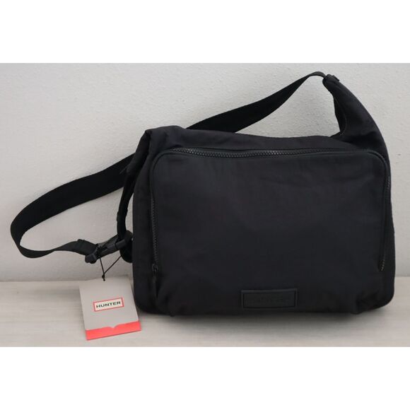 Hunter Unisex Large Black Nylon Commute Shoulder Bag w/Adjustable Webbing Strap - Picture 2 of 16
